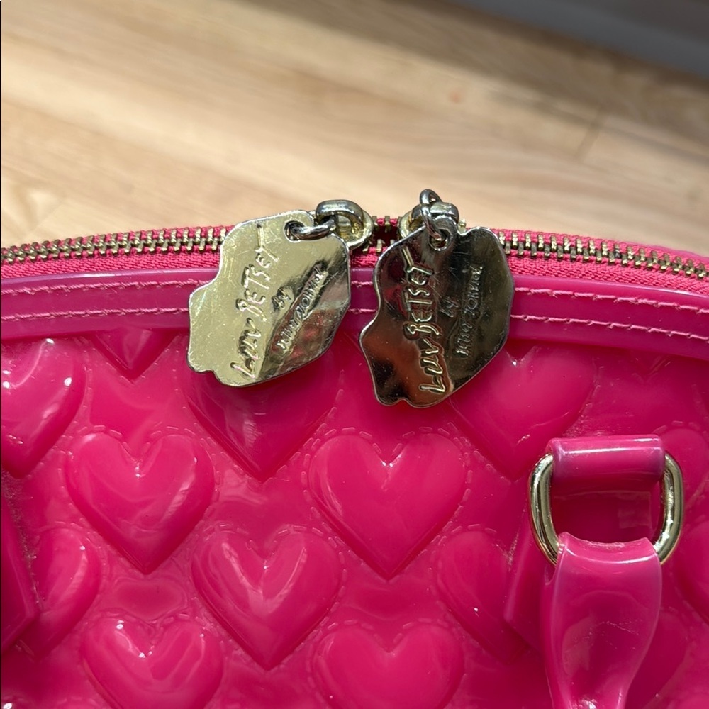 Betsey Johnson Y2K Jelly Bag Pink Heart-Patterned - Picture 8 of 8